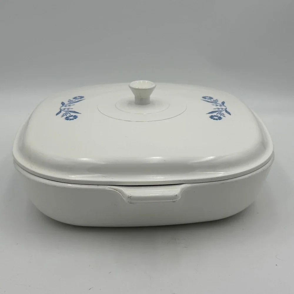Vintage Corning Ware Cornflower Blue Pyroceram Casserole Dish with Lid A-10 USA